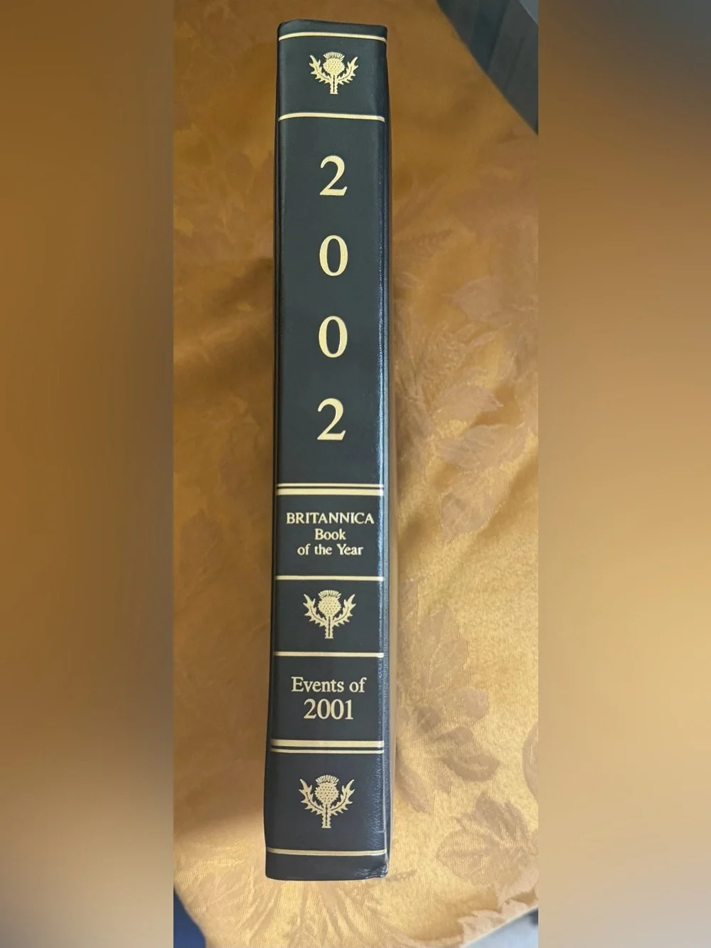 Britannica Book of the Year 2002 - Navy Blue with Gold Lettering